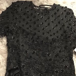 Vintage beaded flower blouse